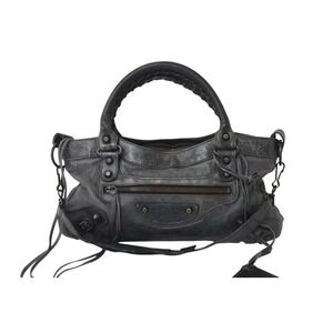 Balenciaga Shoulder Bag Handbag The Leather First Gray